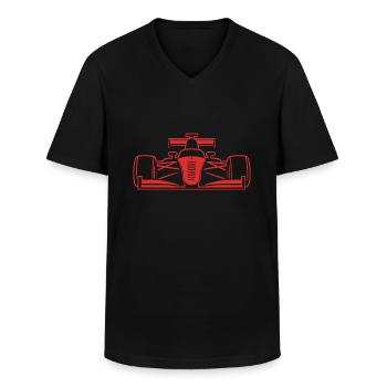 Race car - Men's V-Neck T-Shirt - black - Front - AI Model Male 178 dark (178cm)