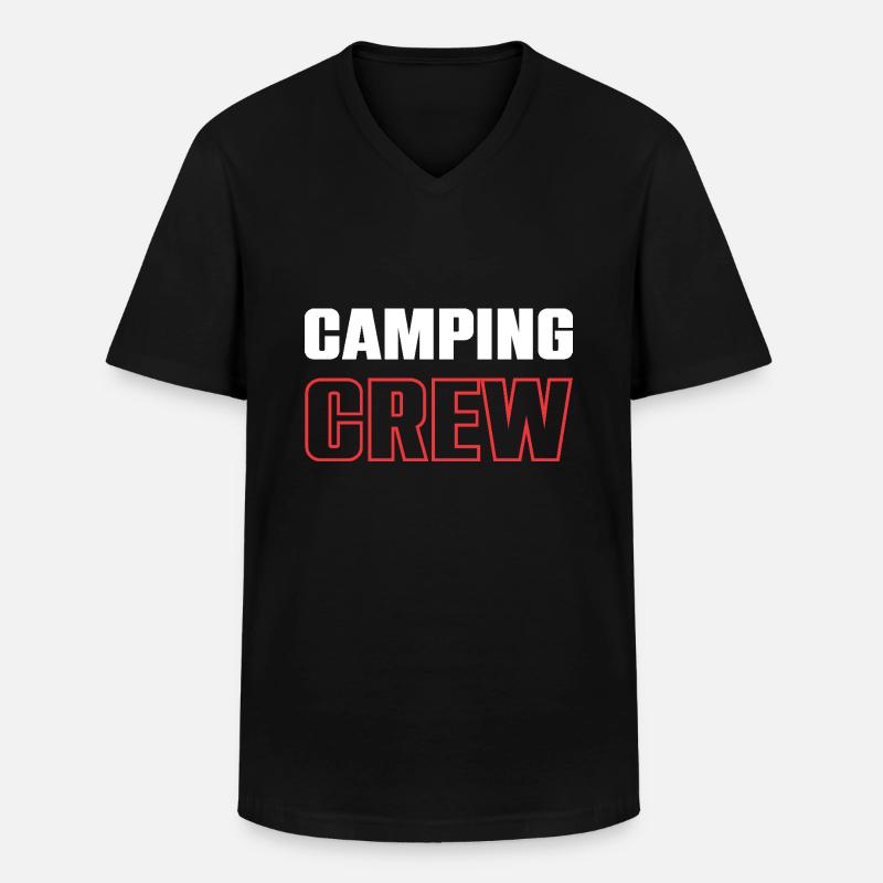 Camping Crew - Männer-T-Shirt mit V-Ausschnitt - Schwarz