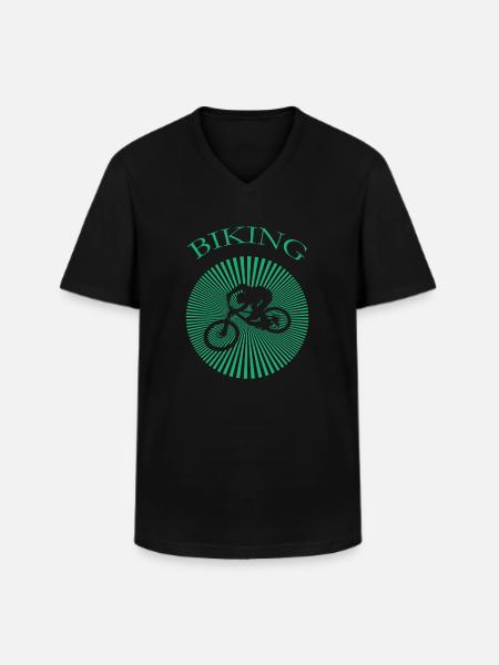 Biking - Männer-T-Shirt mit V-Ausschnitt - Schwarz