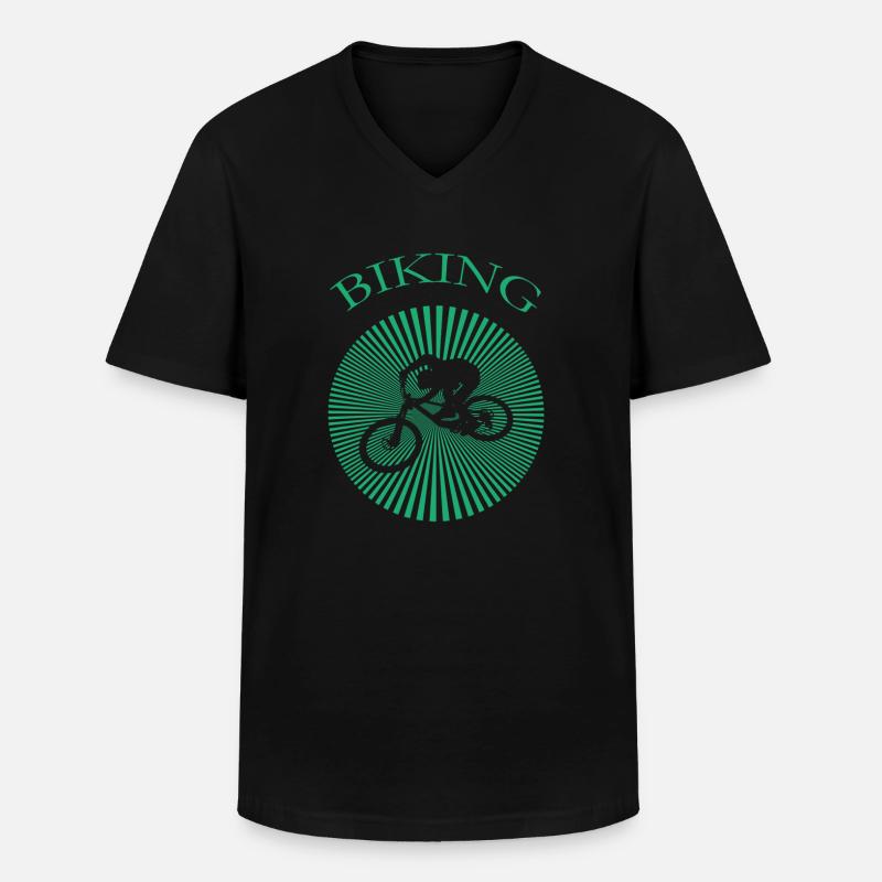 Biking - Männer-T-Shirt mit V-Ausschnitt - Schwarz