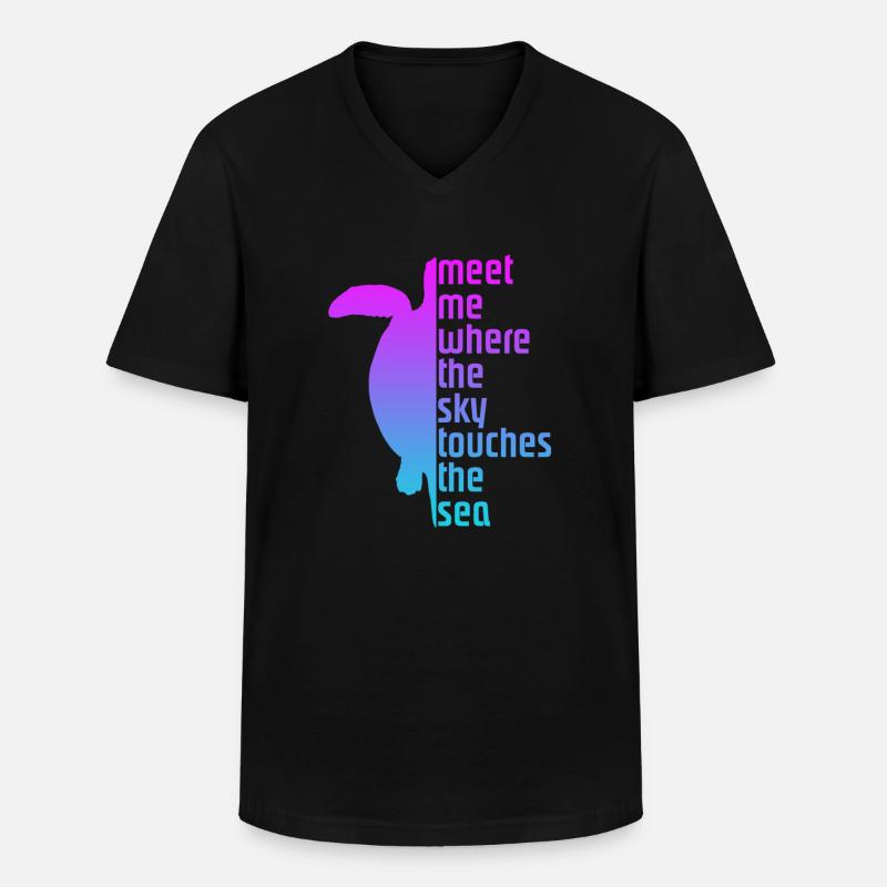 Turtle Schildkröte - Männer-T-Shirt mit V-Ausschnitt - Schwarz