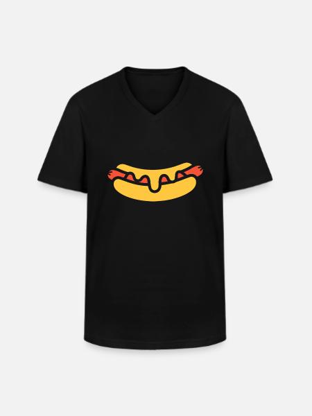 Hot Dog - Männer-T-Shirt mit V-Ausschnitt - Schwarz