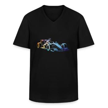 Voiture de course - T-shirt col V Homme - noir - Devant - AI Model Male 178 dark (178cm)