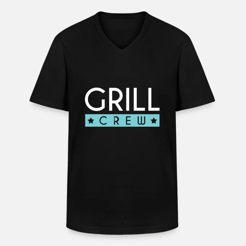 Grill Crew - Männer-T-Shirt mit V-Ausschnitt - Schwarz