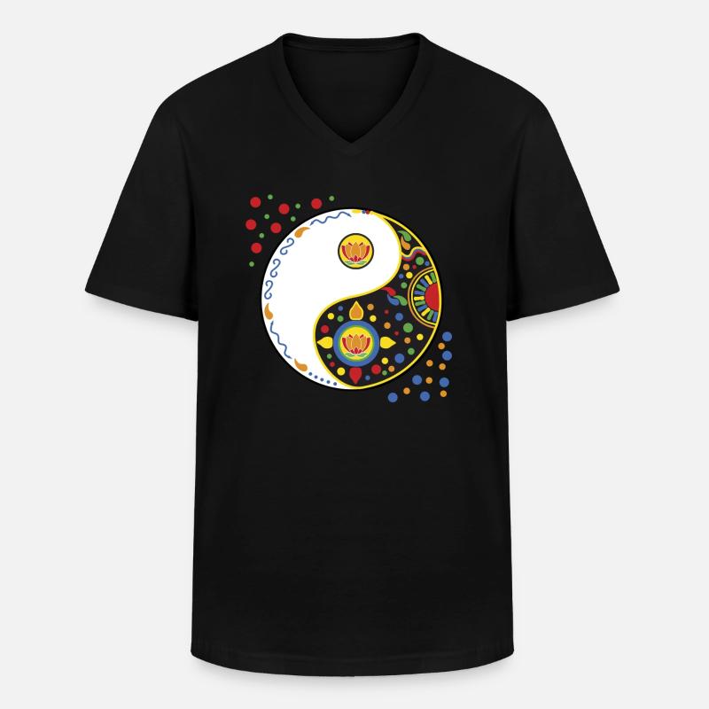 tao bunt - Männer-T-Shirt mit V-Ausschnitt - Schwarz