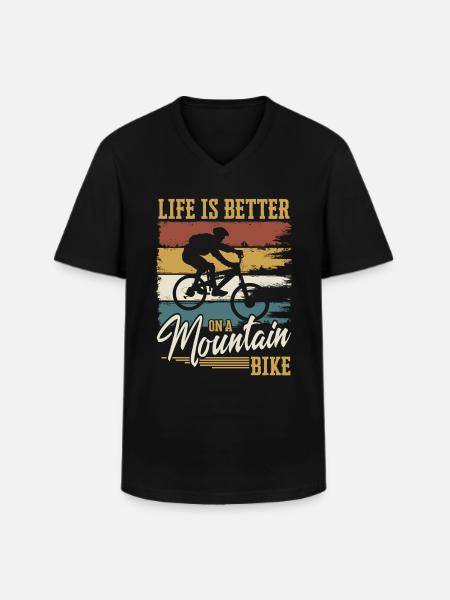 VTT VTT VTT - T-shirt col V Homme - noir