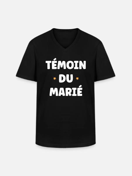 témoin du marié - T-shirt col V Homme - noir