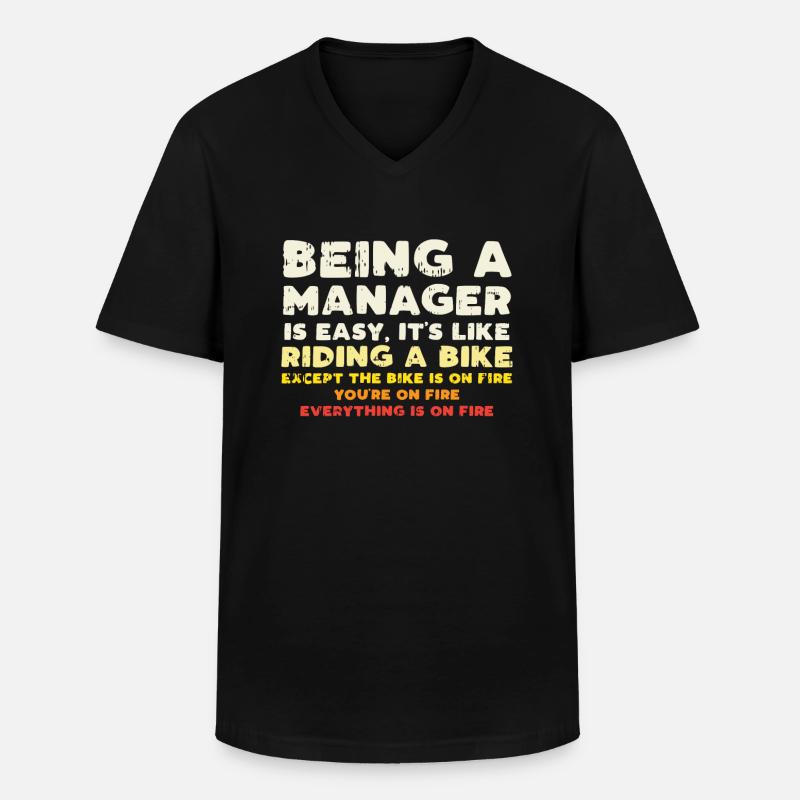 Manager Spruch Lustig - Männer-T-Shirt mit V-Ausschnitt - Schwarz