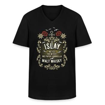 Whisky Spruch No Ice, No Mixer, No Paper Umbrella - Männer-T-Shirt mit V-Ausschnitt - Schwarz - Vorne - AI Model Male 178 dark (178cm)