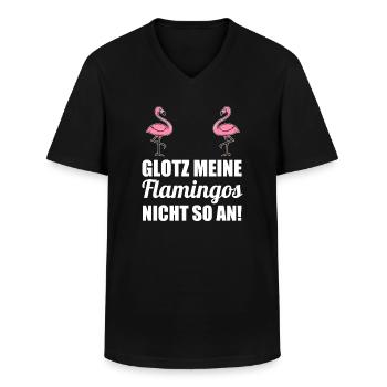 Glotz meine Flamingos nicht so an Mallorca Brüste - Männer-T-Shirt mit V-Ausschnitt - Schwarz - Vorne - AI Model Male 178 dark (178cm)