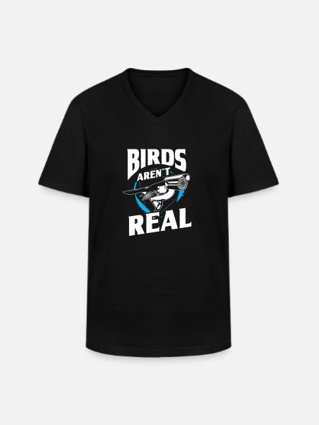 Birds aren't real birdwatching - Men's V-Neck T-Shirt - black