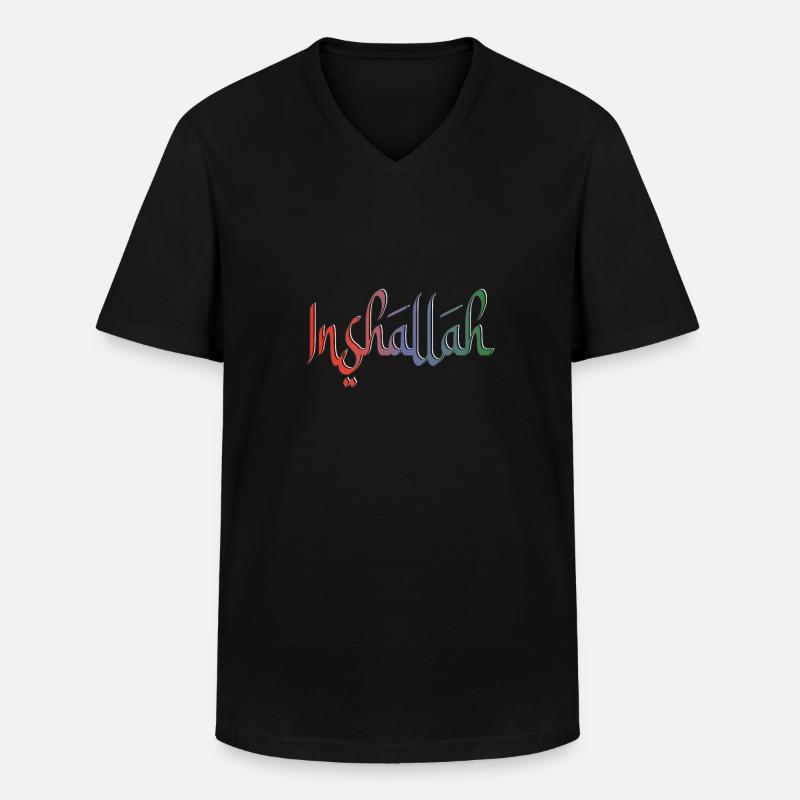 Inshallah so gott will - Männer-T-Shirt mit V-Ausschnitt - Schwarz