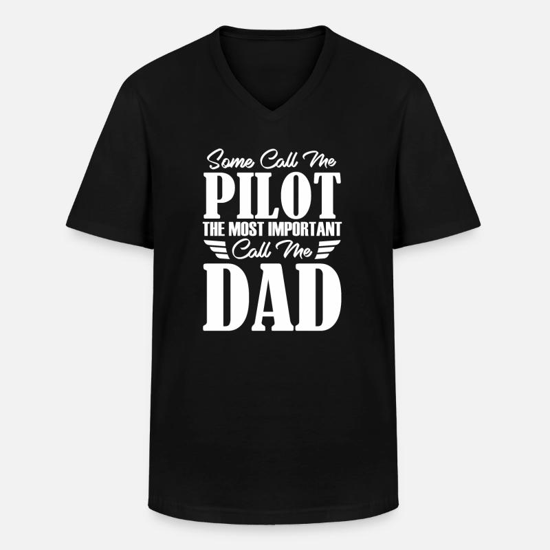 Pilot Far Far Plane Glider Copilot - Klassisk herre T-shirt med V-udskæring - sort