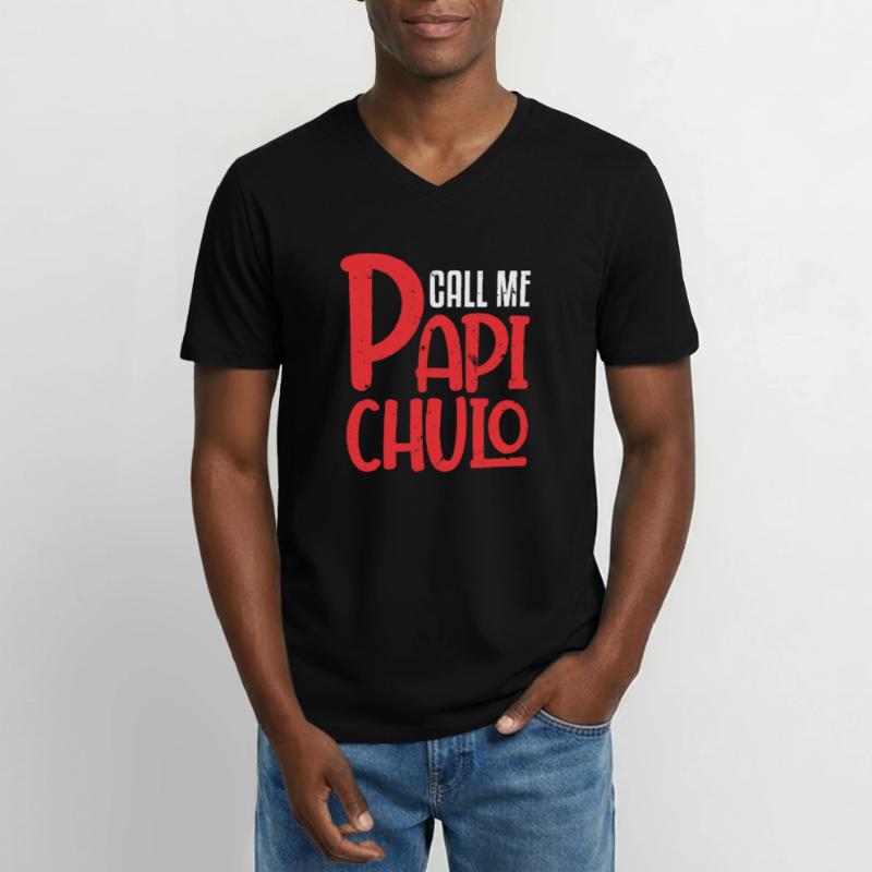 Call Me Papi Chulo Sugar Daddy Dad Papa Männer-T-Shirt mit V-Ausschnitt