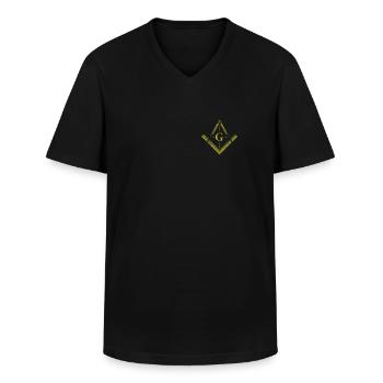 Maçon maçon illuminati Symbole Zirkel Angle - T-shirt col V Homme - noir - Devant - AI Model Male 178 dark (178cm)
