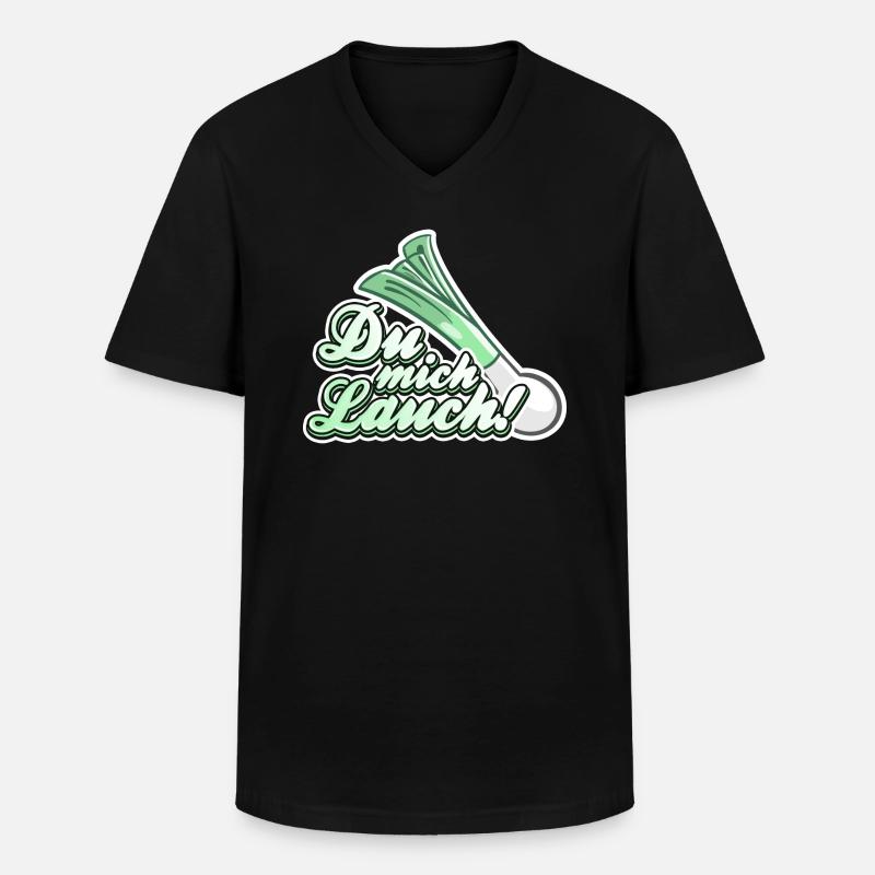 Du mich Lauch - Männer-T-Shirt mit V-Ausschnitt - Schwarz