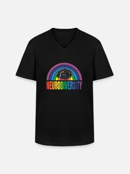 Neurodiversity Neurodiversity Autistic Autism - Men's V-Neck T-Shirt - black