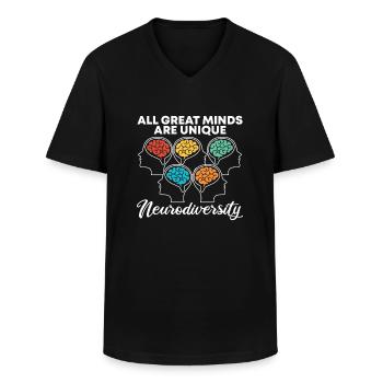 Neurodiversity Neurodiversität Autist Autismus - Männer-T-Shirt mit V-Ausschnitt - Schwarz - Vorne - AI Model Male 178 dark (178cm)