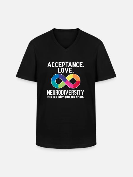 Neurodiversitet Neurodiversity autistisk autisme - Klassisk herre T-shirt med V-udskæring - sort