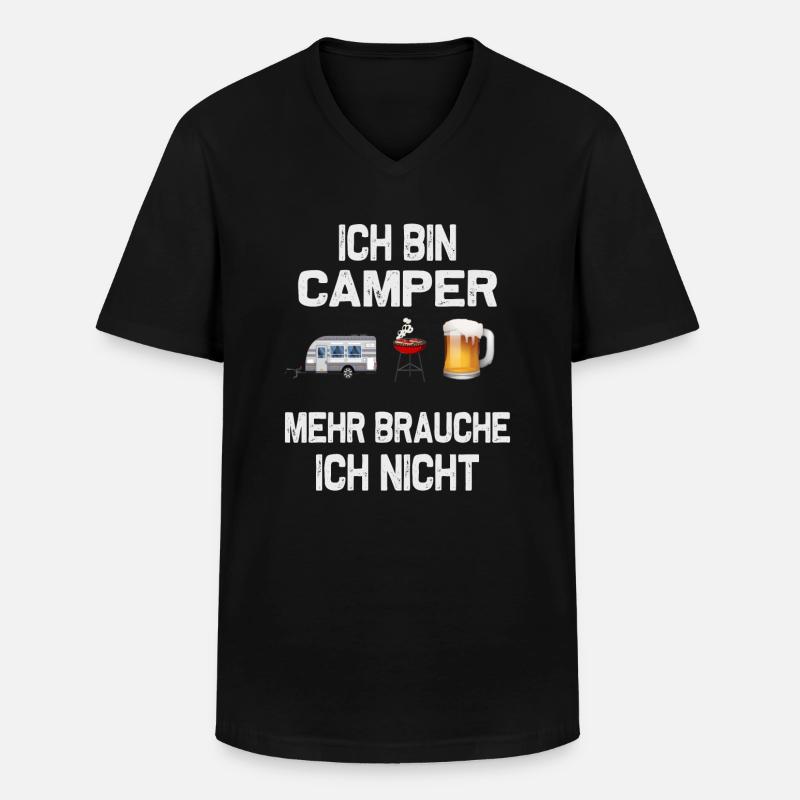 Ich bin Camper, Camping-Design - Männer-T-Shirt mit V-Ausschnitt - Schwarz