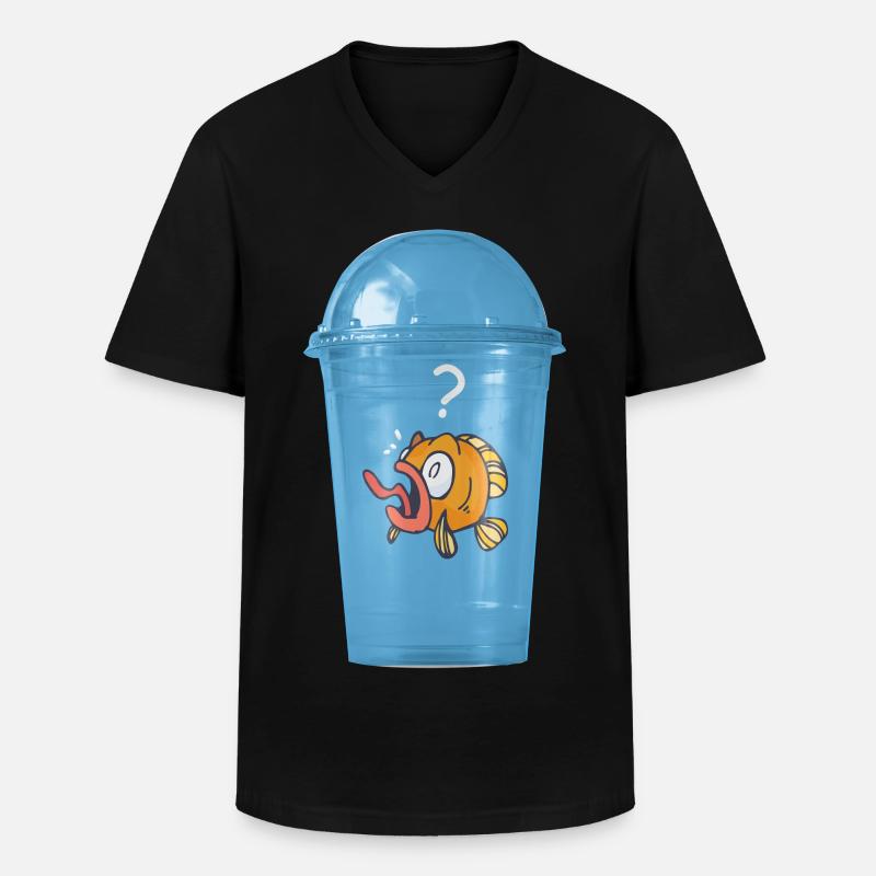 Plastik Frei - Männer-T-Shirt mit V-Ausschnitt - Schwarz