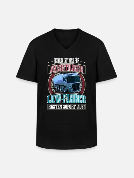 LKW Fahrer - Männer-T-Shirt mit V-Ausschnitt - Schwarz