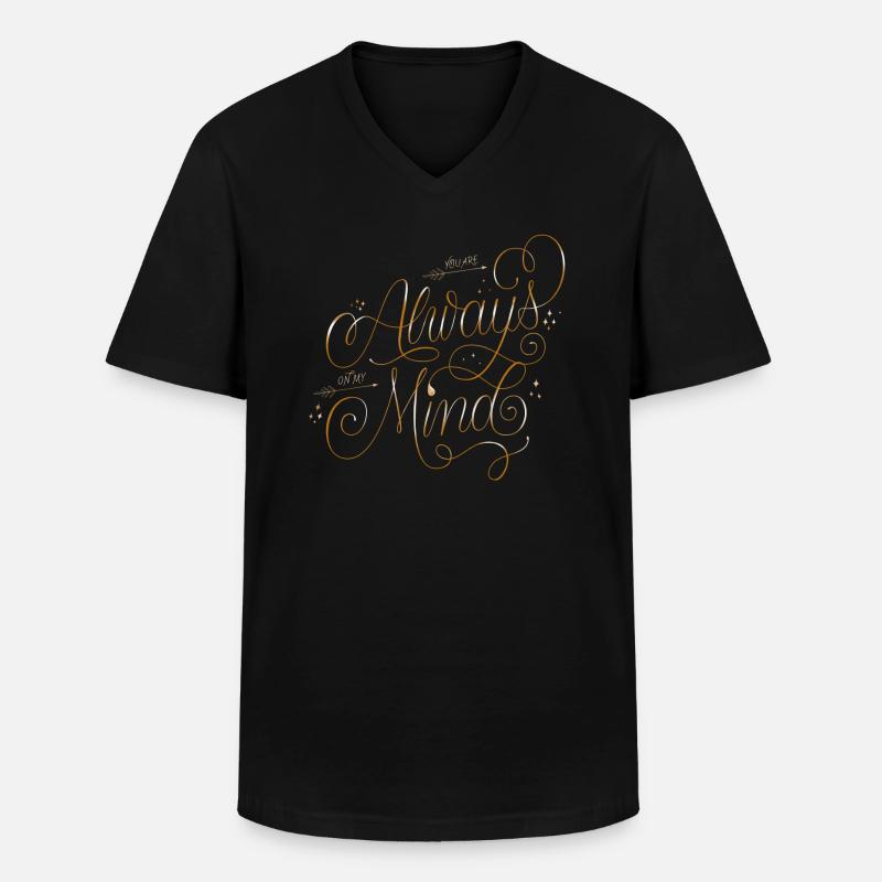 Always on My Mind - Männer-T-Shirt mit V-Ausschnitt - Schwarz