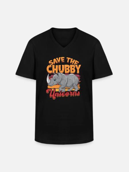 nashorn afrika geschenk safari geschenkidee rhino - Männer-T-Shirt mit V-Ausschnitt - Schwarz