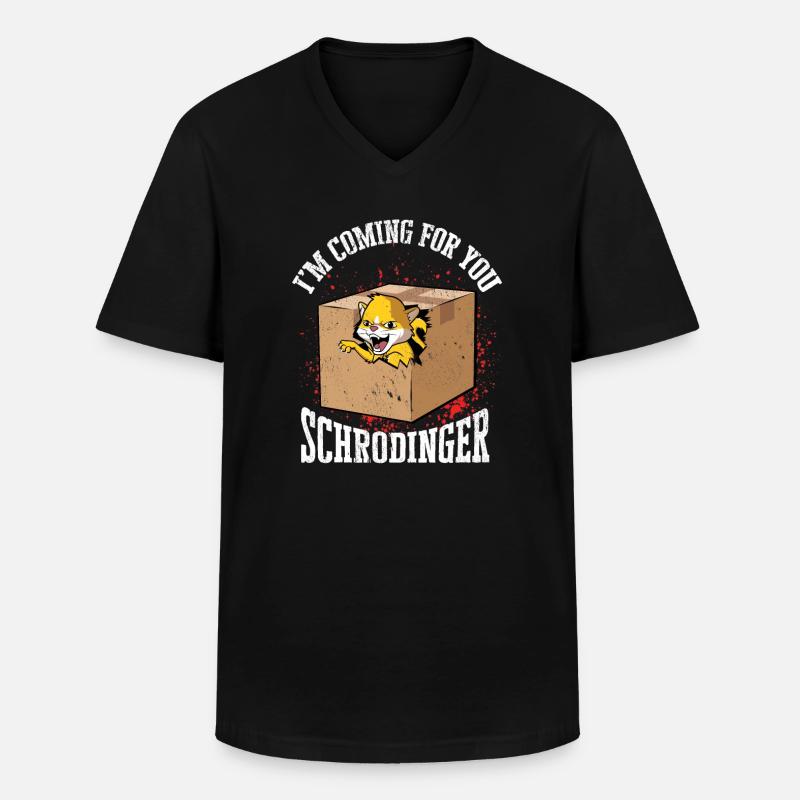 Schrodingers Katze lebendige Quantenphysik - Männer-T-Shirt mit V-Ausschnitt - Schwarz
