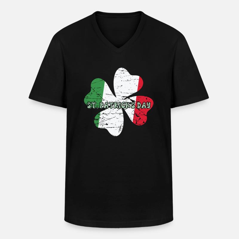 Kleeblatt, St. Patricks Day - Männer-T-Shirt mit V-Ausschnitt - Schwarz