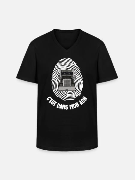 dans mon adn - T-shirt col V Homme - noir