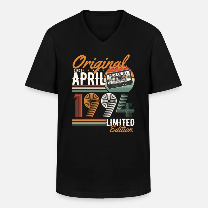 Original seit April 1994 - Männer-T-Shirt mit V-Ausschnitt - Schwarz