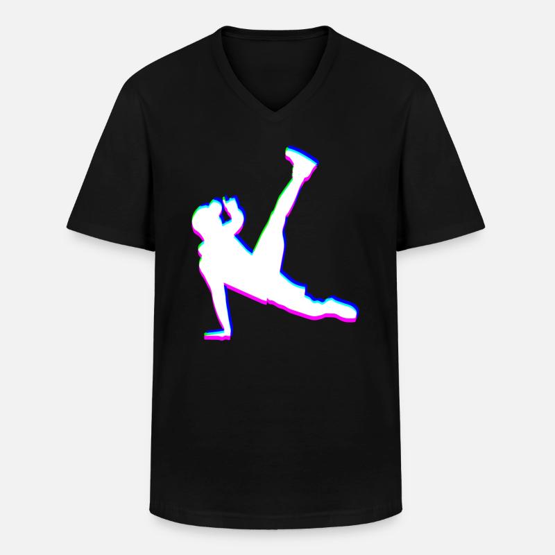 Trippy Breakdancer - Männer-T-Shirt mit V-Ausschnitt - Schwarz