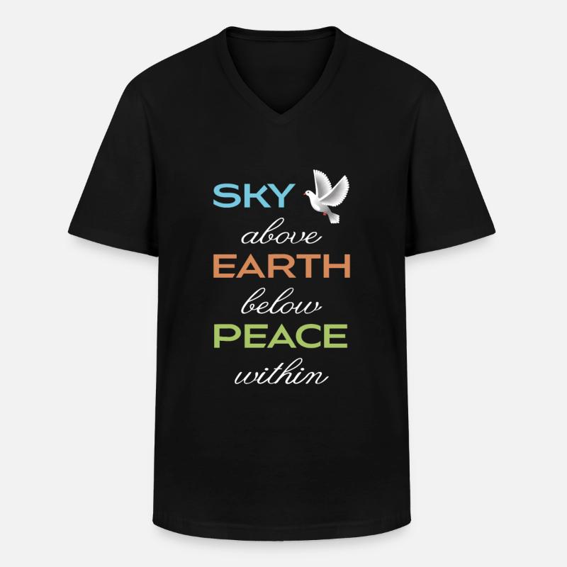 peace within - Männer-T-Shirt mit V-Ausschnitt - Schwarz