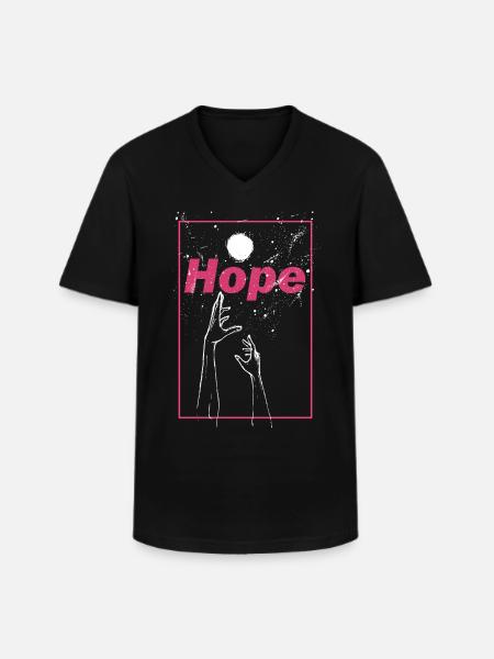 Hope Graphic - Men's V-Neck T-Shirt - black
