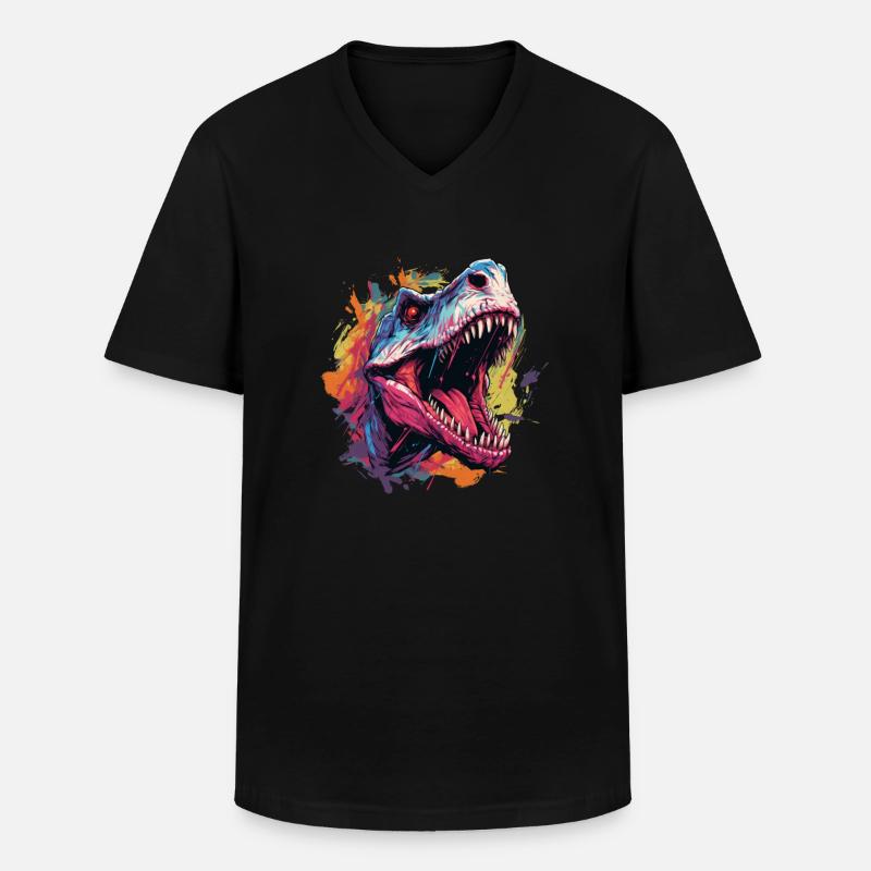 Dinosaurier Dinosaurs Design - Männer-T-Shirt mit V-Ausschnitt - Schwarz