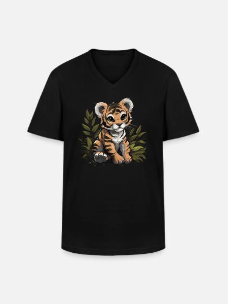 Baby Tiger Wildcat Jungle - Men's V-Neck T-Shirt - black