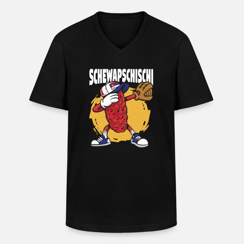 Schewapschischi - Cevapcici Balkanküche Balkan - Männer-T-Shirt mit V-Ausschnitt - Schwarz