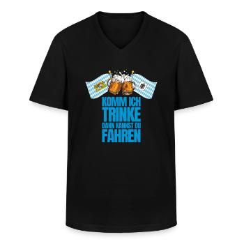 Komm ich trinke dann kannst du fahren - Männer-T-Shirt mit V-Ausschnitt - Schwarz - Vorne - AI Model Male 178 dark (178cm)
