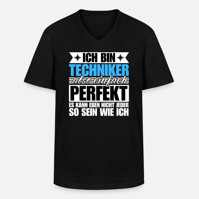 Perfekter Techniker - Männer-T-Shirt mit V-Ausschnitt - Schwarz
