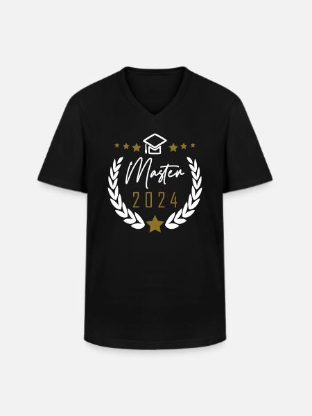 Master 2024 - Männer-T-Shirt mit V-Ausschnitt - Schwarz