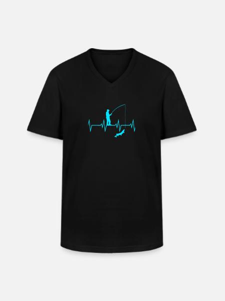 Angel Heartbeat - Men's V-Neck T-Shirt - black