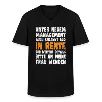 Unter Neuem Management - für Rentner - Männer-T-Shirt mit V-Ausschnitt - Schwarz - Vorne - AI Model Male 178 dark (178cm)