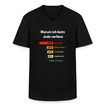 Warum ich beim Judo verliere Judoka - Männer-T-Shirt mit V-Ausschnitt - Schwarz - Vorne - AI Model Male 178 dark (178cm)