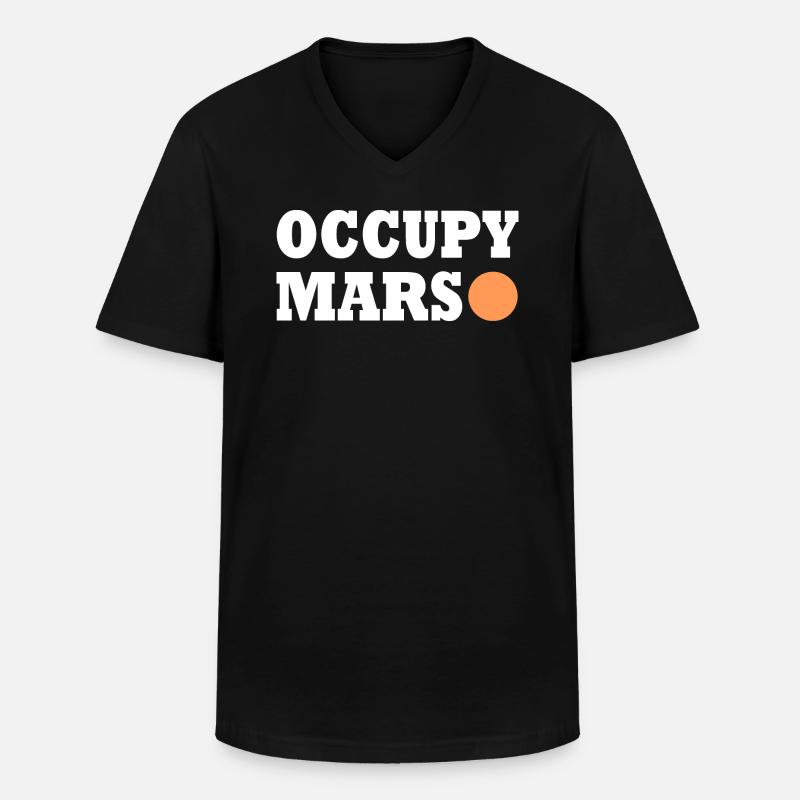 Occupy Mars - Männer-T-Shirt mit V-Ausschnitt - Schwarz