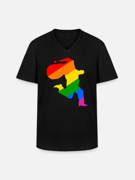 Rainbow Santa Claus - Men's V-Neck T-Shirt - black