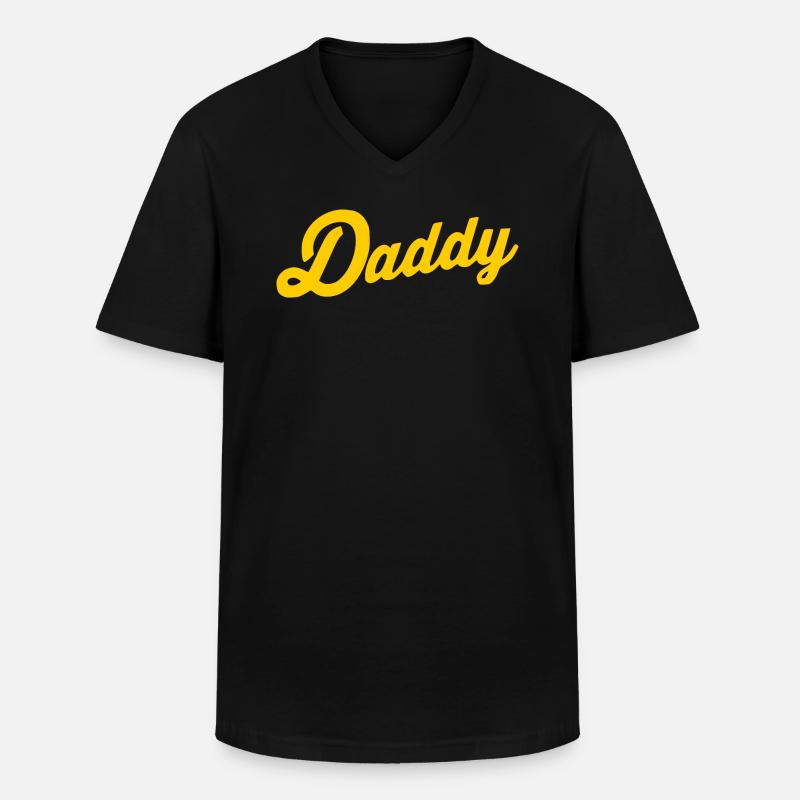 Daddy - Männer-T-Shirt mit V-Ausschnitt - Schwarz