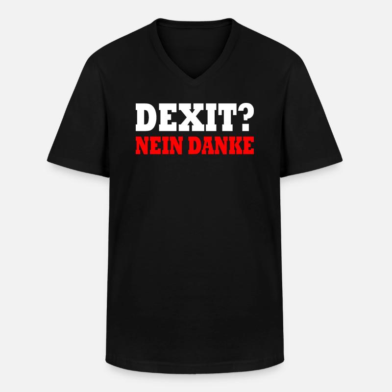 Dexit no thanks - Men's V-Neck T-Shirt - black