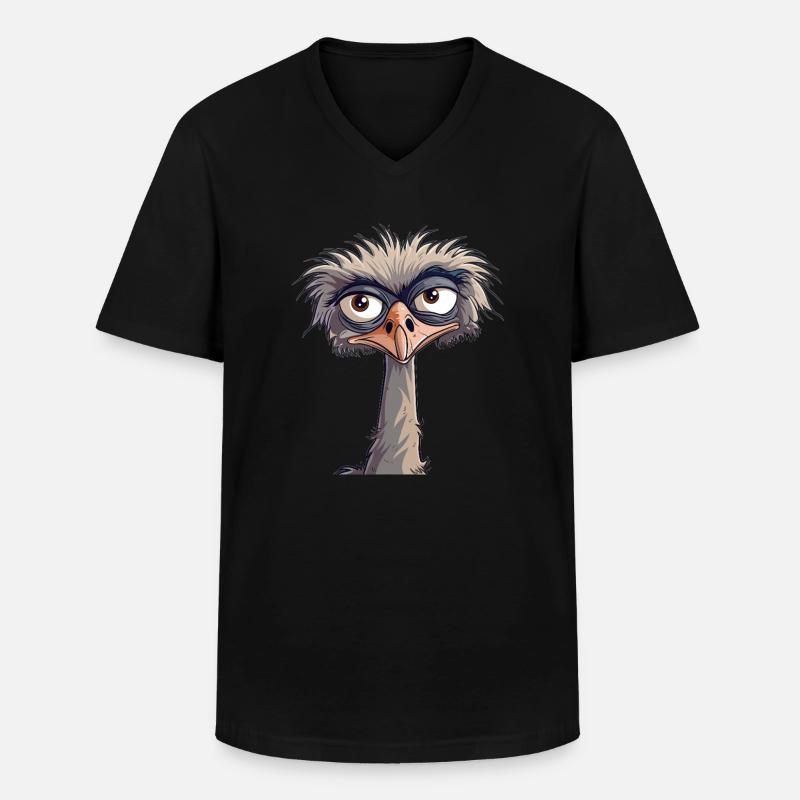 Grummelnder Strauß - Männer-T-Shirt mit V-Ausschnitt - Schwarz