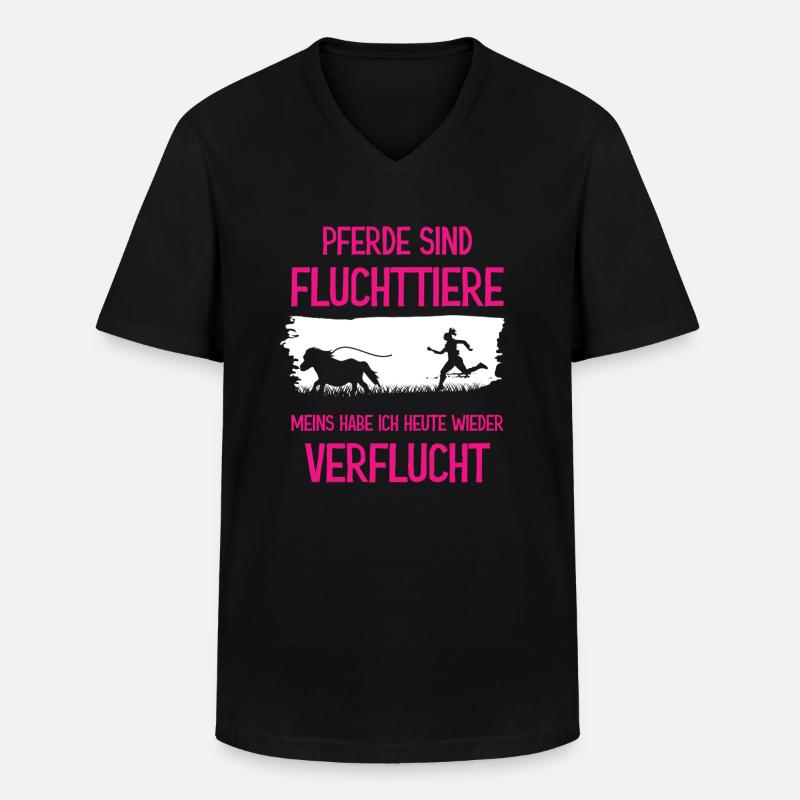 Lustiger Pferdespruch Pferd - Männer-T-Shirt mit V-Ausschnitt - Schwarz